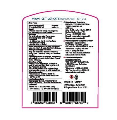 Label 2 (Miami Ice Antiseptic Hand Sanitizer Gel Tiger 100 mL Oval Page 2)